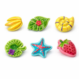 Vintage Tropical Napkin Rings Set of 6 – Summer BBQ Fiesta Table